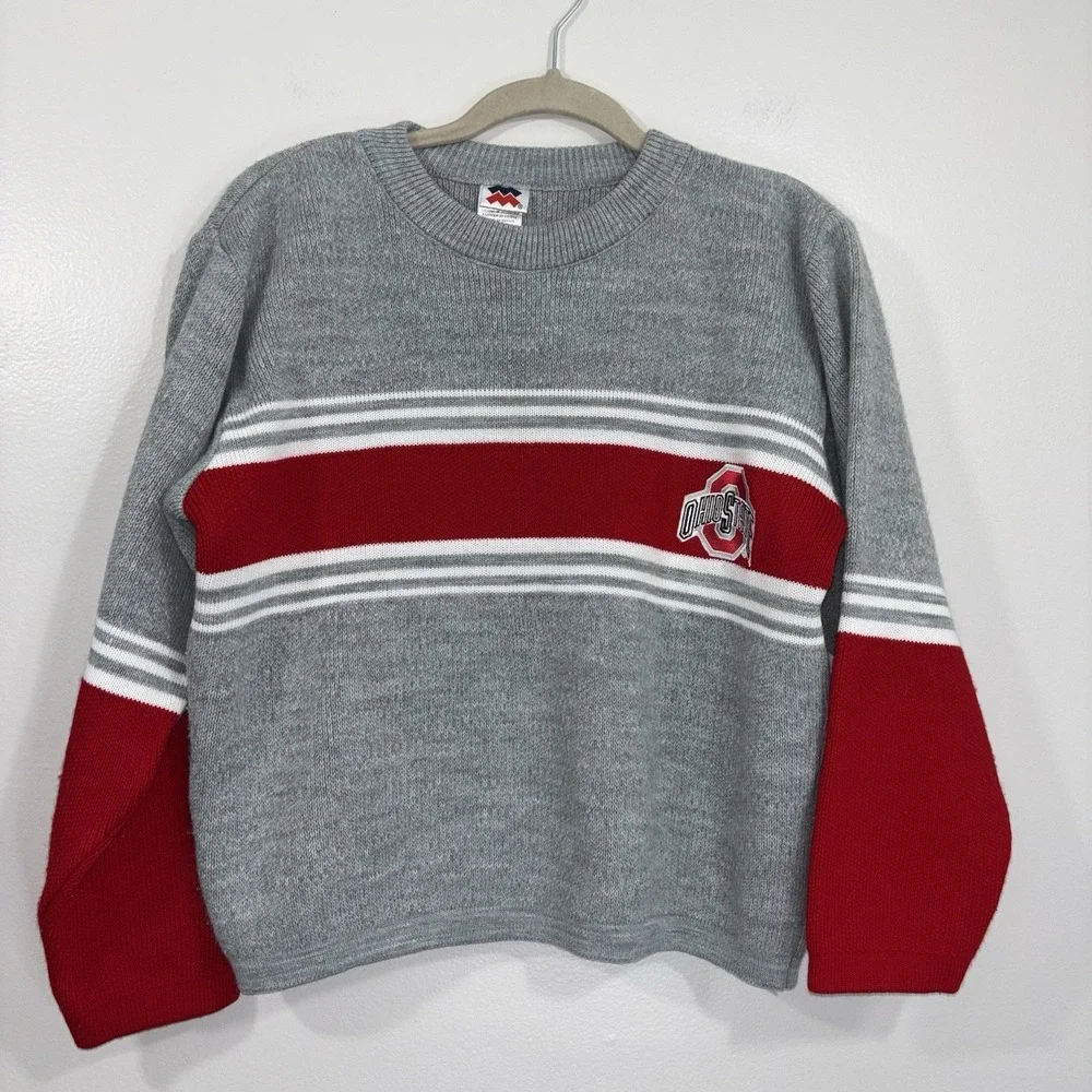Vintage 90s Ohio State Knit Sweater Kids Size Large 16/18 Or‎ Adult Small OSU